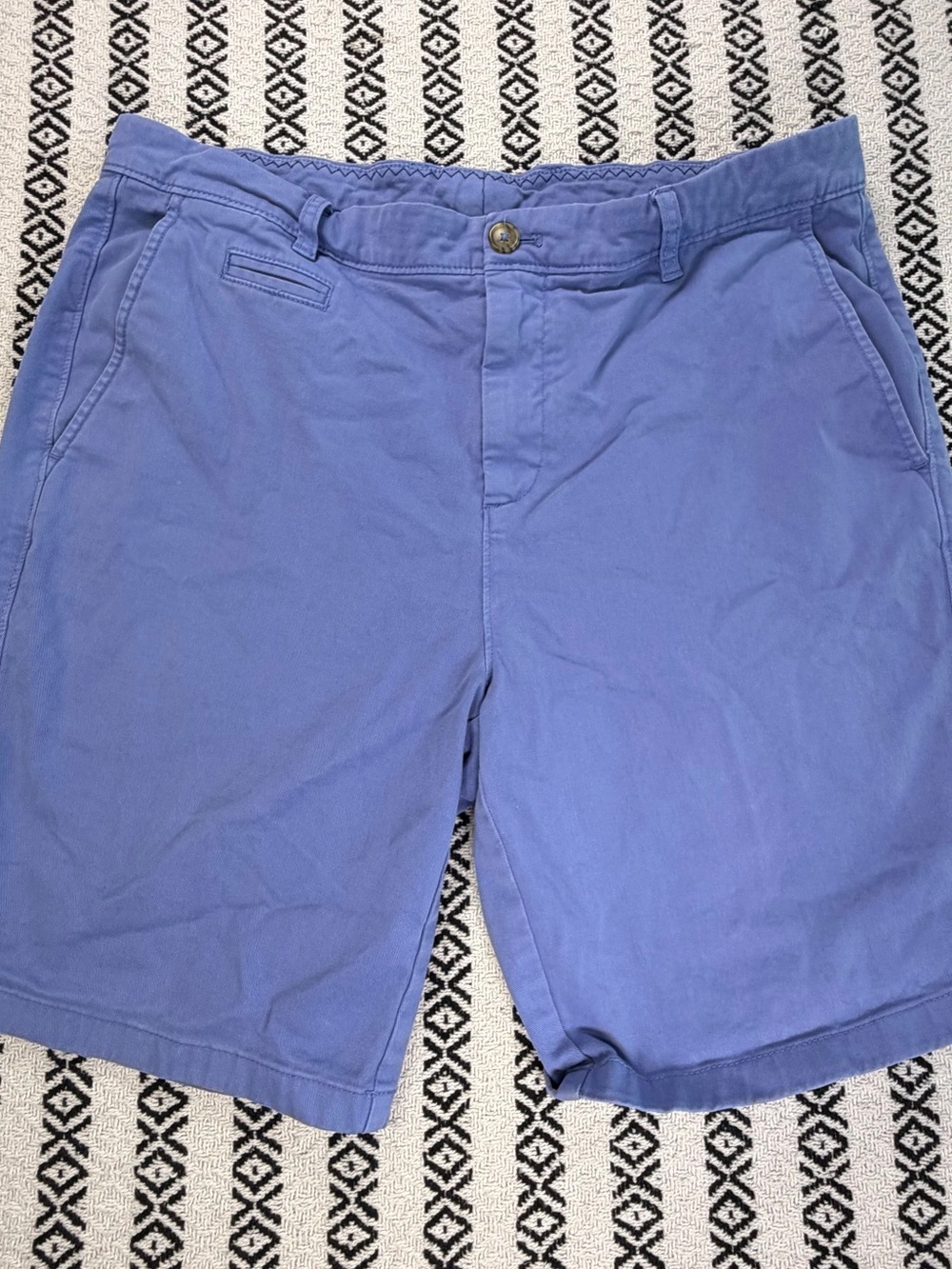 Johnnie-O Chino Shorts Blue Performance Golf Cotton 9" Inseam Mens 35 36 Large